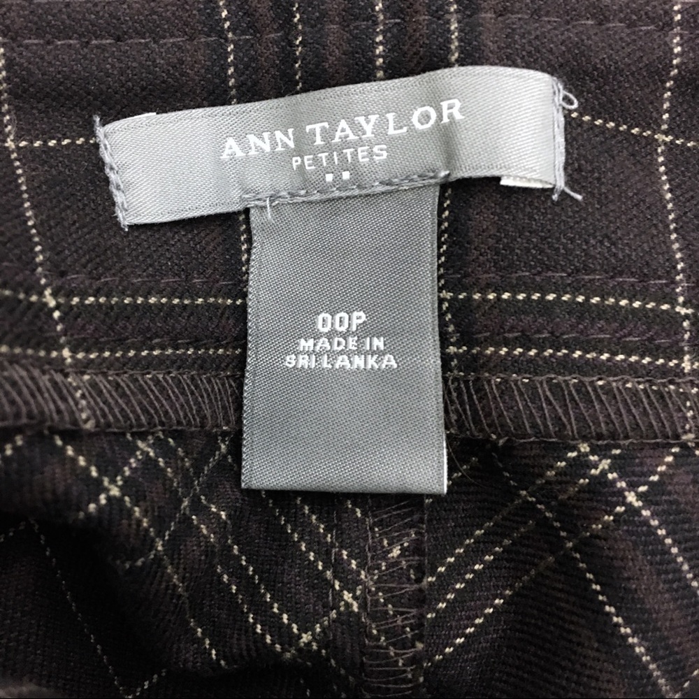 ANN TAYLOR Pencil Skirt Plaid Petite Buttons Dark Academia Schoolgirl Size 00P - Picture 6 of 8